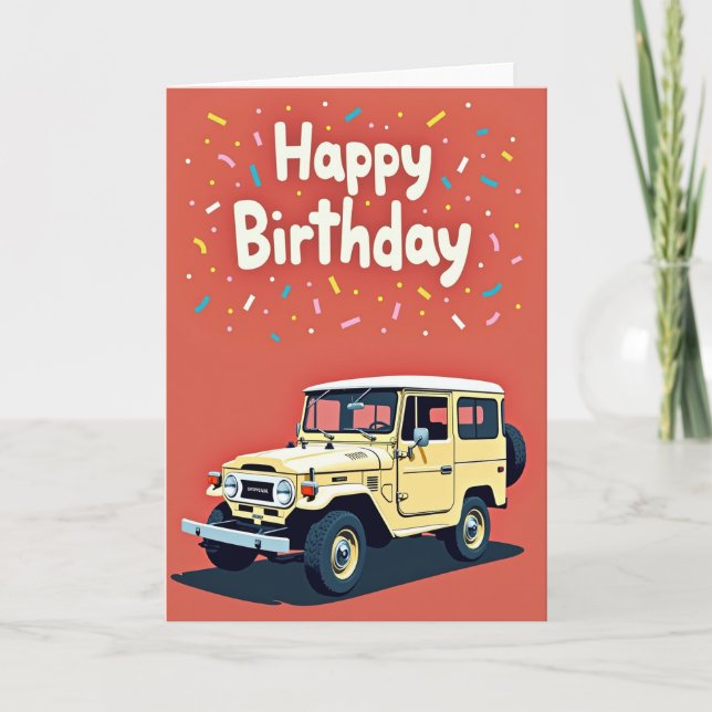 Tarjeta de Vehículo Retro Alegre (Anverso)