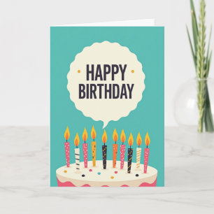 Tarjeta de vela de cumpleaños de celebración
