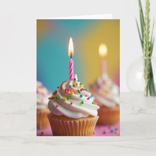 Tarjeta de vela de cumpleaños festiva
