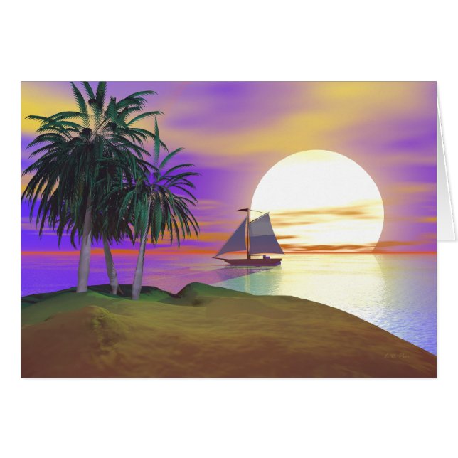 Tarjeta de vela Sunset (Anverso (Horizontal))