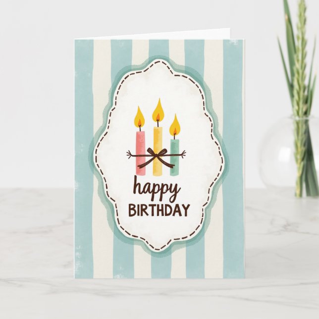 Tarjeta de Velas de Cumpleaños Caprichosas (Anverso)