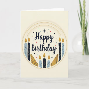 Tarjeta de Velas de Cumpleaños Escritas con Alegrí