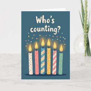 Tarjeta de Velas de Cumpleaños Turquesa