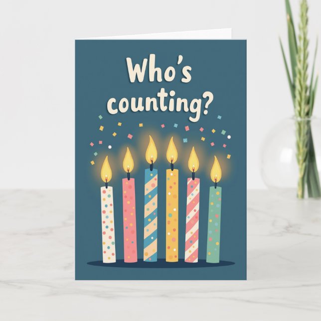 Tarjeta de Velas de Cumpleaños Turquesa (Anverso)