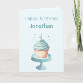 Tarjeta de velas de primer cumpleaños personalizad