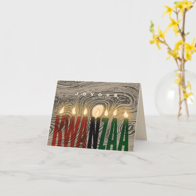 Tarjeta de velas rustica de Kwanzaa (flor amarilla)