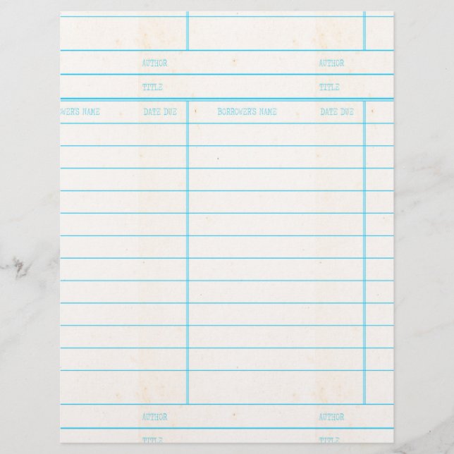 Tarjeta de vencimiento de la fecha del libro de bi (Anverso)