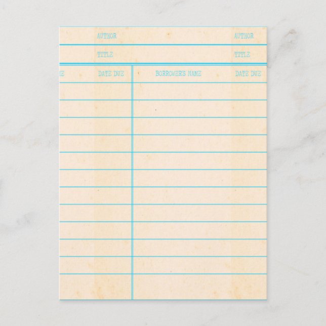 Tarjeta de vencimiento de la fecha del libro de bi (Anverso)