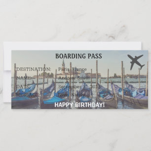 Tarjeta de Venecia de cumpleaños de color acuático