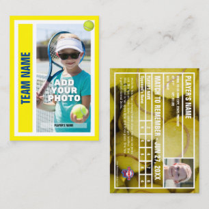 Tarjeta de venta de jugadores de tenis - Amarillo 