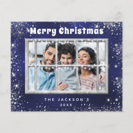 Tarjeta de ventana de fotos azul de plata para Nav