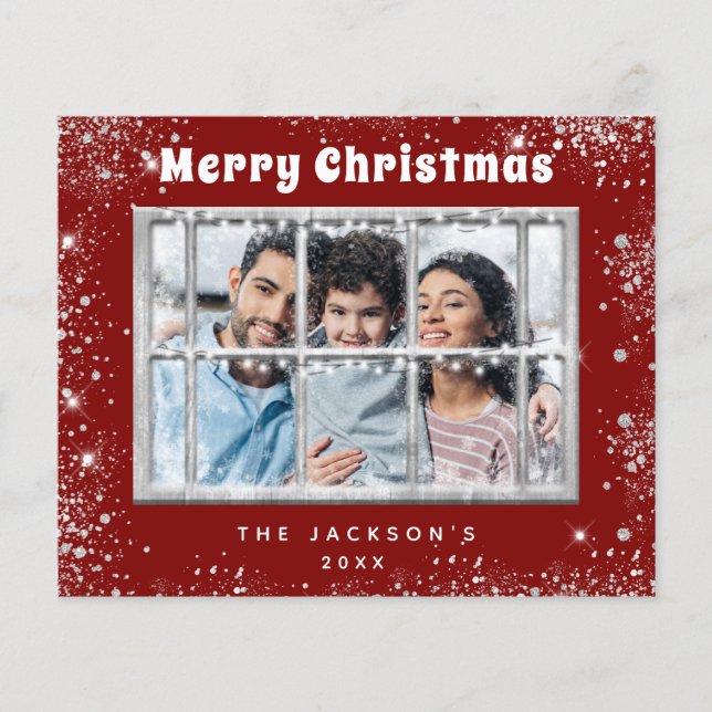 Tarjeta de ventana de fotos de plata roja para nav (Anverso)