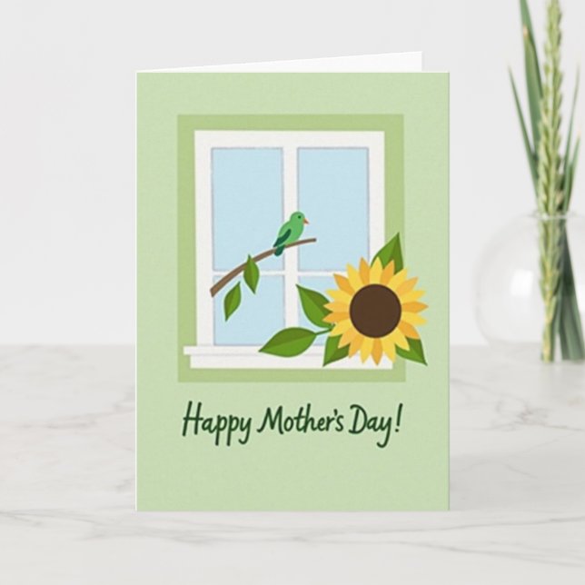 Tarjeta de ventana de primavera verde pálido (Anverso)