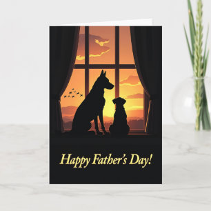 Tarjeta de ventana del día del padre ámbar