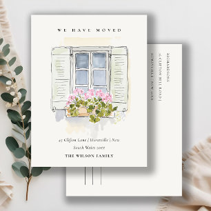Tarjeta de Ventana Floral Vintage de Cabaña Nos he