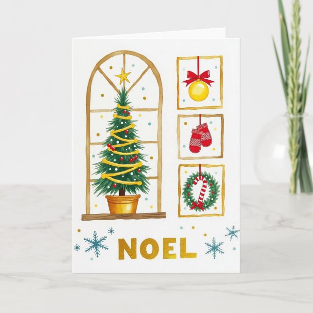 Tarjeta de ventana rústica de hoja perenne (Anverso)