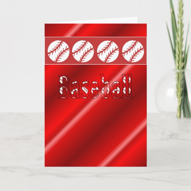 Tarjeta de ventilador de béisbol roja y blanca (Anverso)