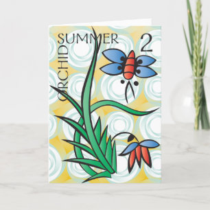 Tarjeta de verano de las estaciones de Mah Jongg