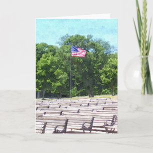 TARJETA DE VERANO: Lake Harriet, "Benches & Flag"_