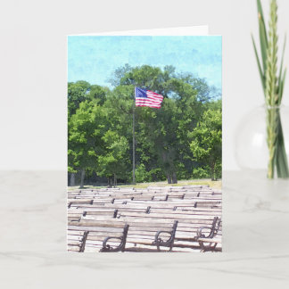 TARJETA DE VERANO: Lake Harriet, "Benches & Flag"_