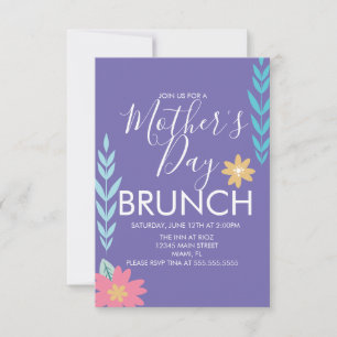 Tarjeta de verde de primavera de brunch del día de