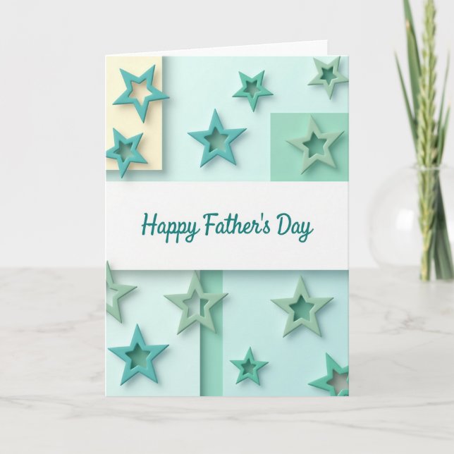 Tarjeta de Verde Menta para el Día del Padre (Anverso)