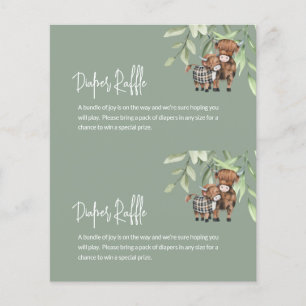 Tarjeta de verde para vacas Raffle de pañales de p