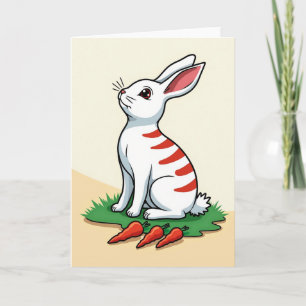 Tarjeta de Verduras de Raíz de Conejo Rojo