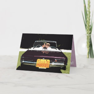 TARJETA DE VERGÜENZA "recién casados", boda mascul