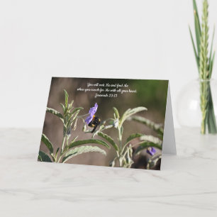 Tarjeta de versículo bíblico abeja buscando néctar