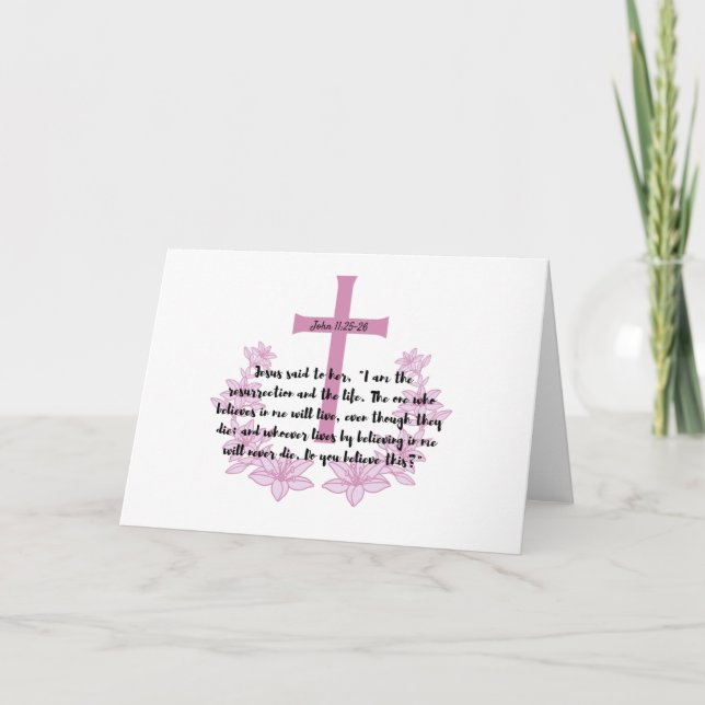 Tarjeta de versículo de la Biblia de Pascua (Anverso)