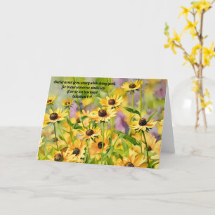 Tarjeta de Verso Bíblico de Flor Silvestre Amarill