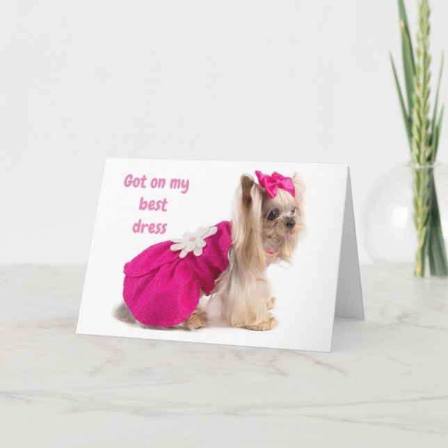 TARJETA DE "VESTIDO Y FELIZ POR TI" (Anverso)