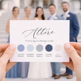Tarjeta de Vestimenta de Boda Azul Polvoriento