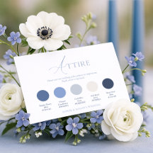 Tarjeta de Vestimenta de Boda Azul Polvoriento