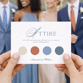 Tarjeta de vestimenta de boda elegante con paleta 