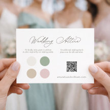 Tarjeta de Vestimenta de Boda Elegante con Paleta 