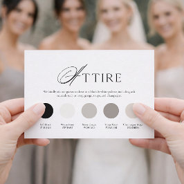 Tarjeta de vestimenta de boda en negro y blanco