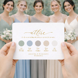 Tarjeta de Vestimenta de Boda Floral Marfil Elegan