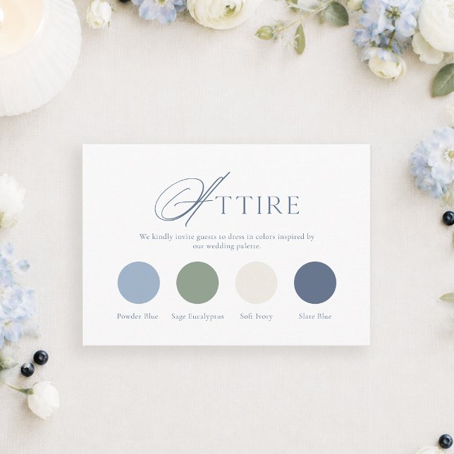 Tarjeta de vestimenta de boda polvorienta azul esc (Subido por el creador)