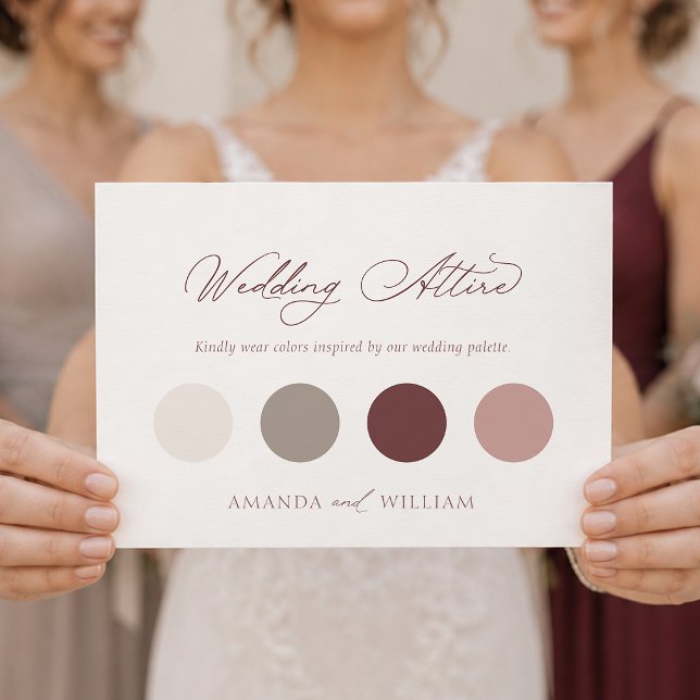 Tarjeta de Vestimenta de Boda Rosa Polvo Burdeos (Subido por el creador)