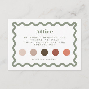 Tarjeta de vestimenta de Boda Sage Green Boho