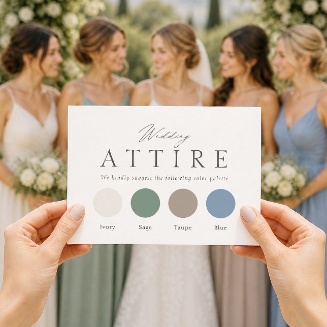 Tarjeta de Vestimenta de Boda Verde Salvia (Subido por el creador)