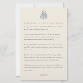 Tarjeta de vestimenta para invitados a boda católi