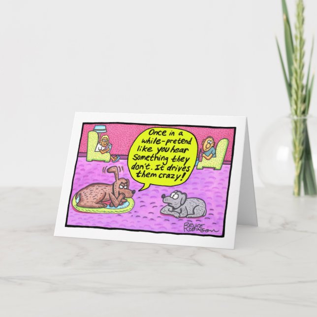 Tarjeta De vez en cuando finges que escuchas algo... (Anverso)