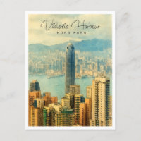 Tarjeta de viaje al puerto de Victoria Hong Kong a