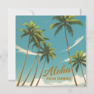 Tarjeta de viaje Aloha Hawaii de estilo vintage
