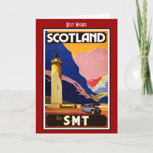Tarjeta de viaje antigua Escocia por S.M.T