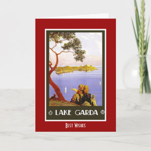 Tarjeta de viaje antigua Lago de Garda Italia