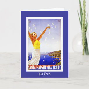 Tarjeta de viaje antigua Santa Margherita Italia